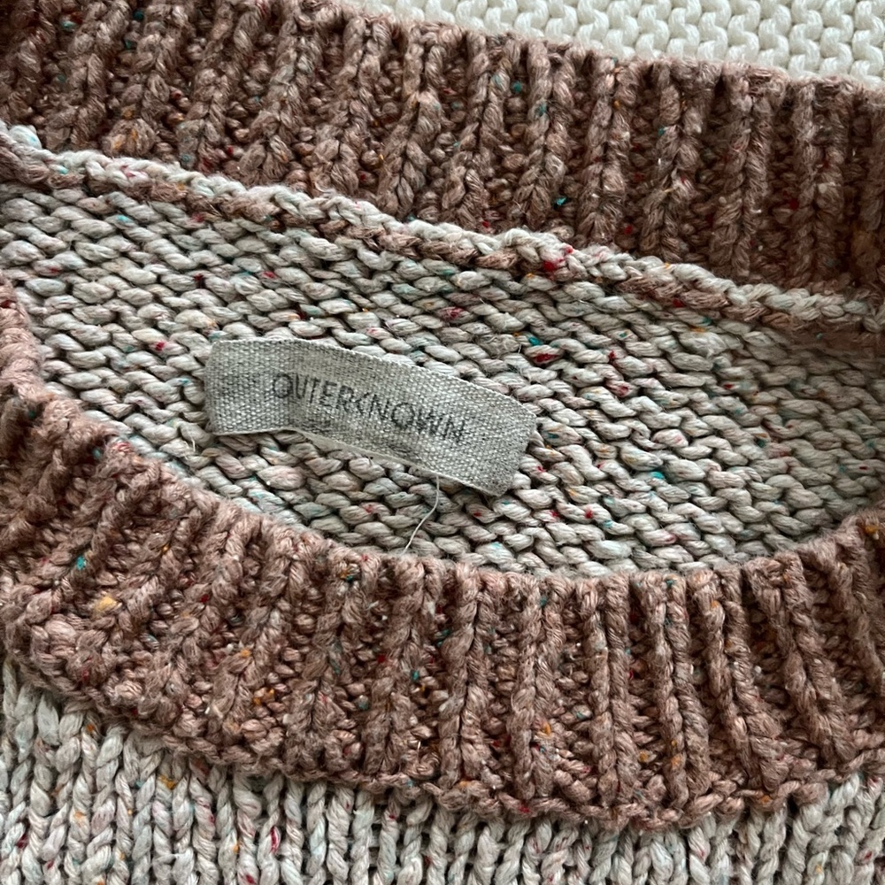 Outerknown Cream and Brown Turtleneck Sweater - Picture 2 of 3